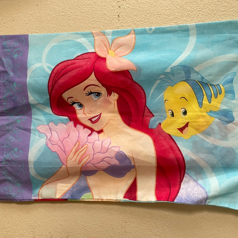 Disney Ariel and Flounder/ Sebastian pillow case
